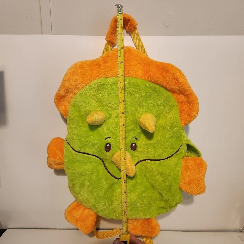18” Animal Adventure Green and Orange Triceratops Backpack
